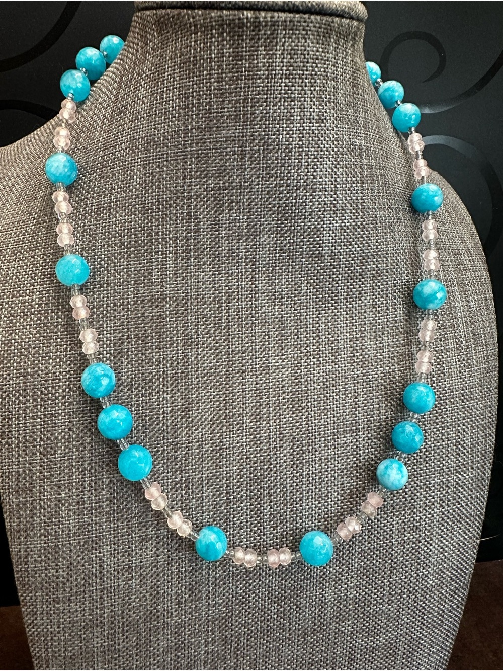 Elegant Blue Chalcedony Beaded Necklace